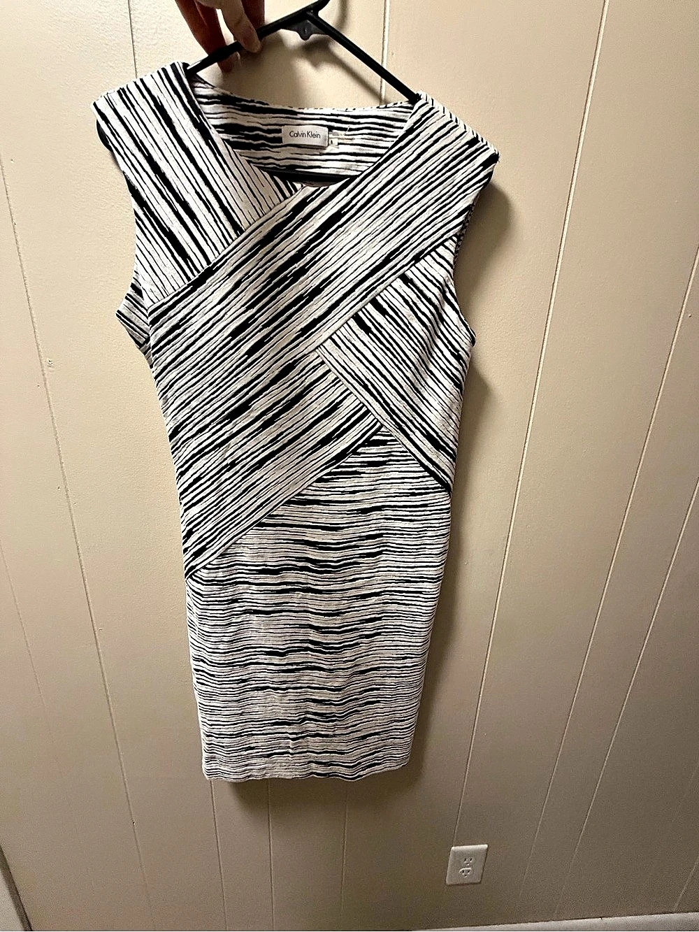 Calvin Klein Black & White Mini Dress Size 8 Like New